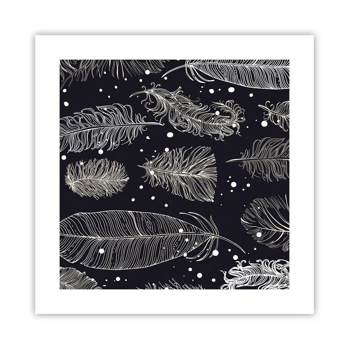 Plagát - Čipka s perím - 40x40 cm