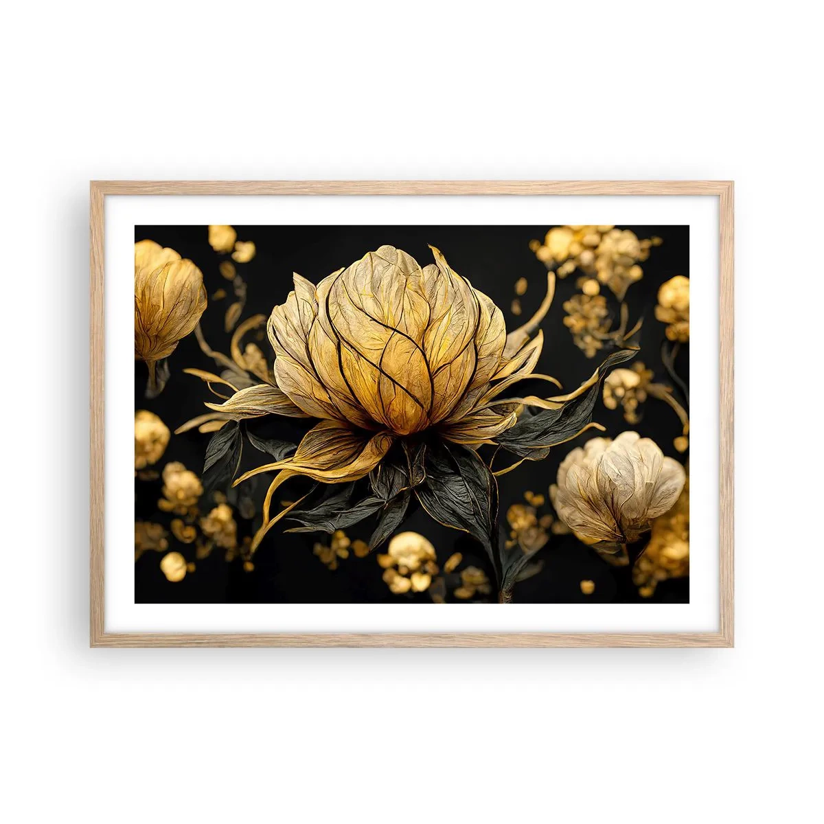 Plagát v ráme zo svetlého duba - Jemná krehkosť - 70x50 cm