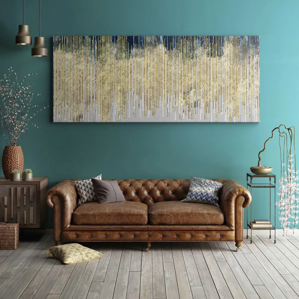 Obraz na plátne - Pozlátená hranica - 100x40 cm