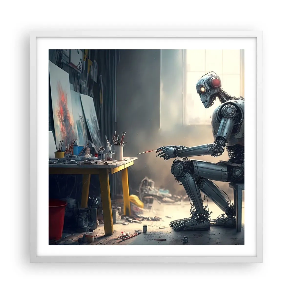 Plagát v bielom ráme - Akt stvorenia - 60x60 cm