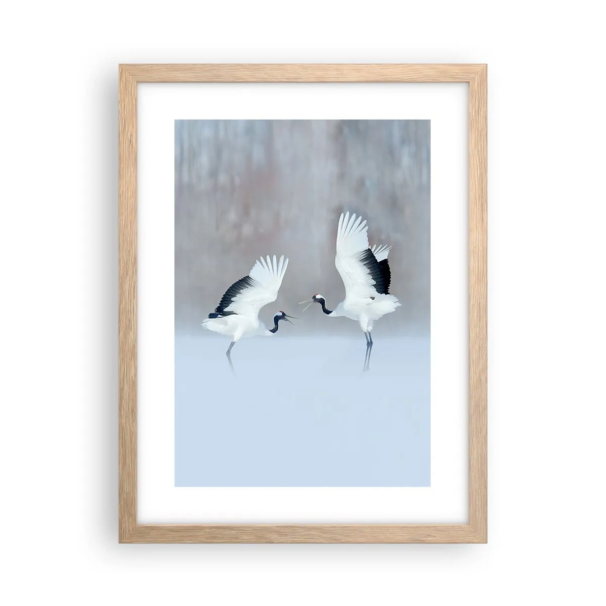 Plagát v ráme zo svetlého duba - Tanec v hmle - 30x40 cm
