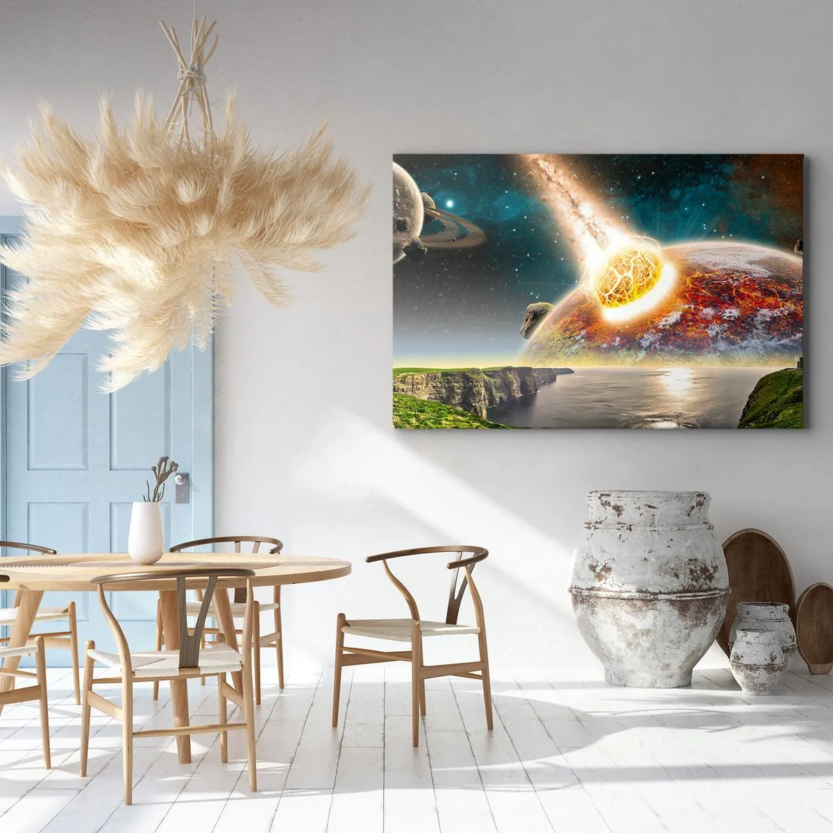 Obraz na plátne - Vesmírna dráma - 100x70 cm