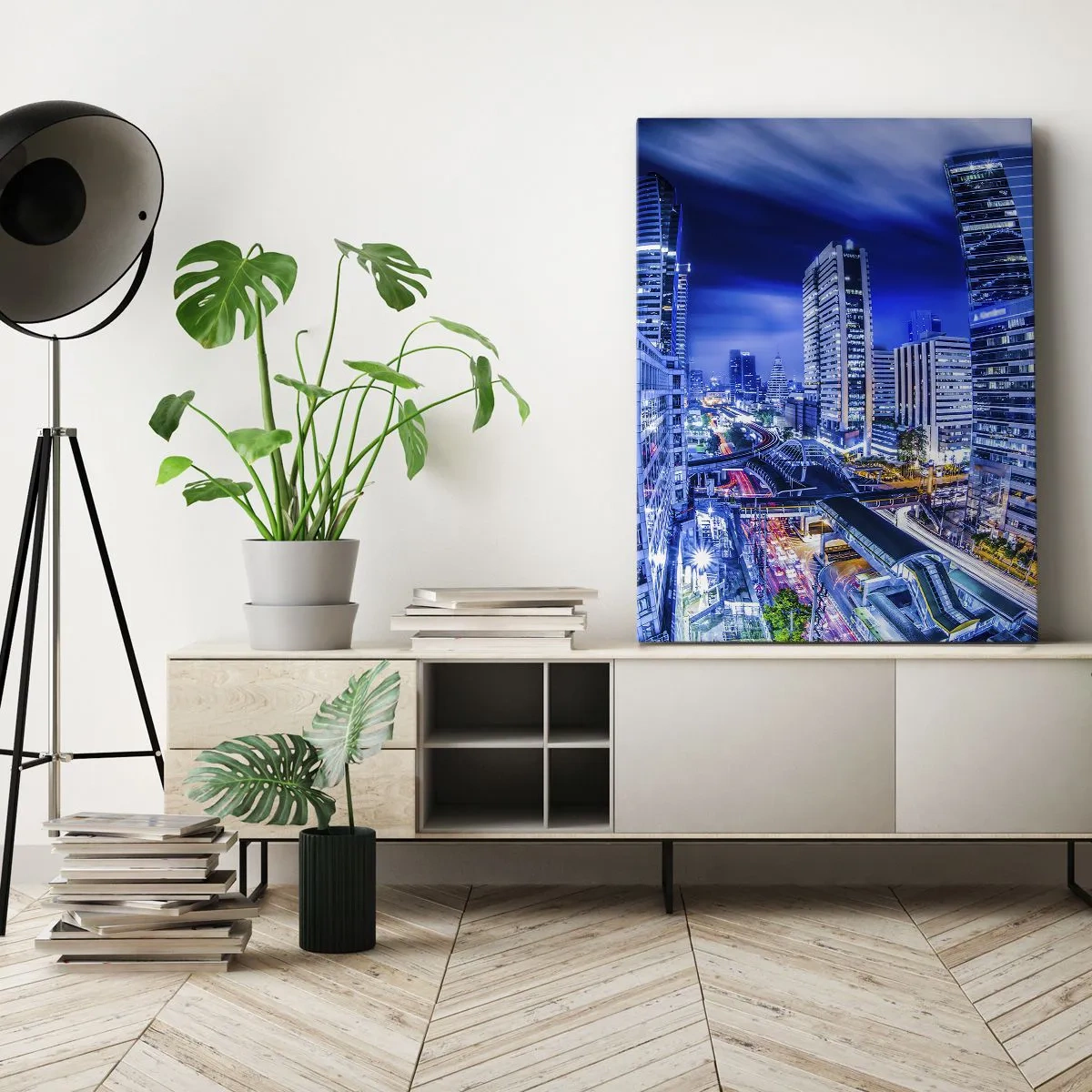 Obraz na plátne - Rytmy nočného mesta - 50x70 cm