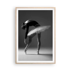 Plagát v ráme zo svetlého duba - Bella ballerina - 70x100 cm