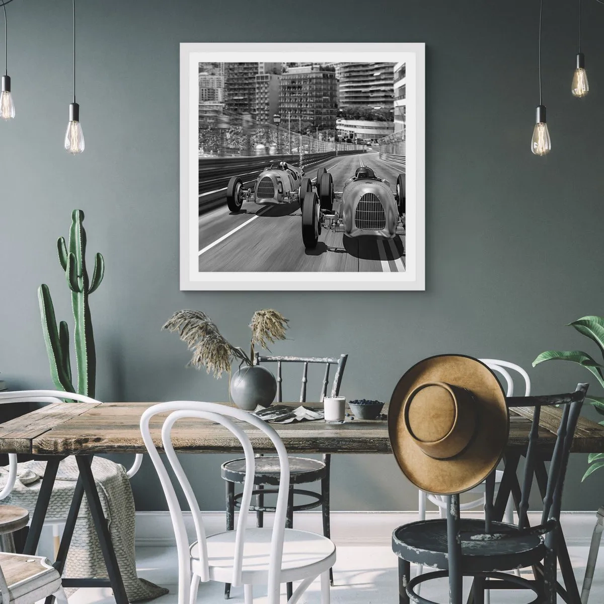 Plagát v bielom ráme - Kedysi dávno v Monte Carle - 40x40 cm