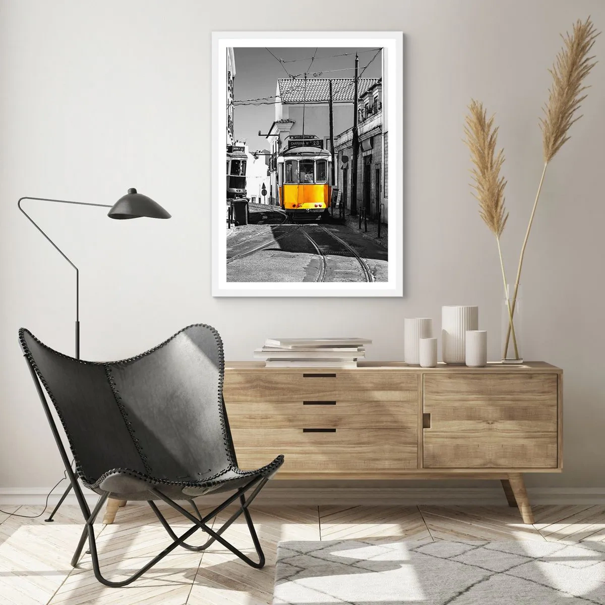 Plagát v bielom ráme - Duch Lisabonu - 61x91 cm