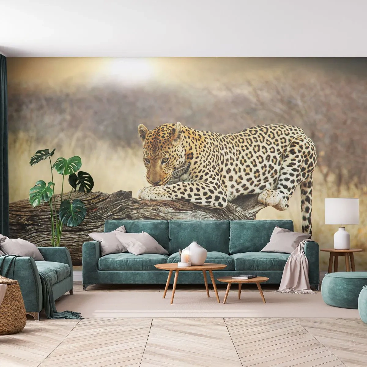 Samolepiaca Fototapeta Deluxe Sticker - Chodím vlastnými cestami - Zvieratá, leopard, Afriky - 500x350 cm