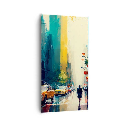 Obraz na plátne - New York – tu je aj dážď farebný - 65x120 cm