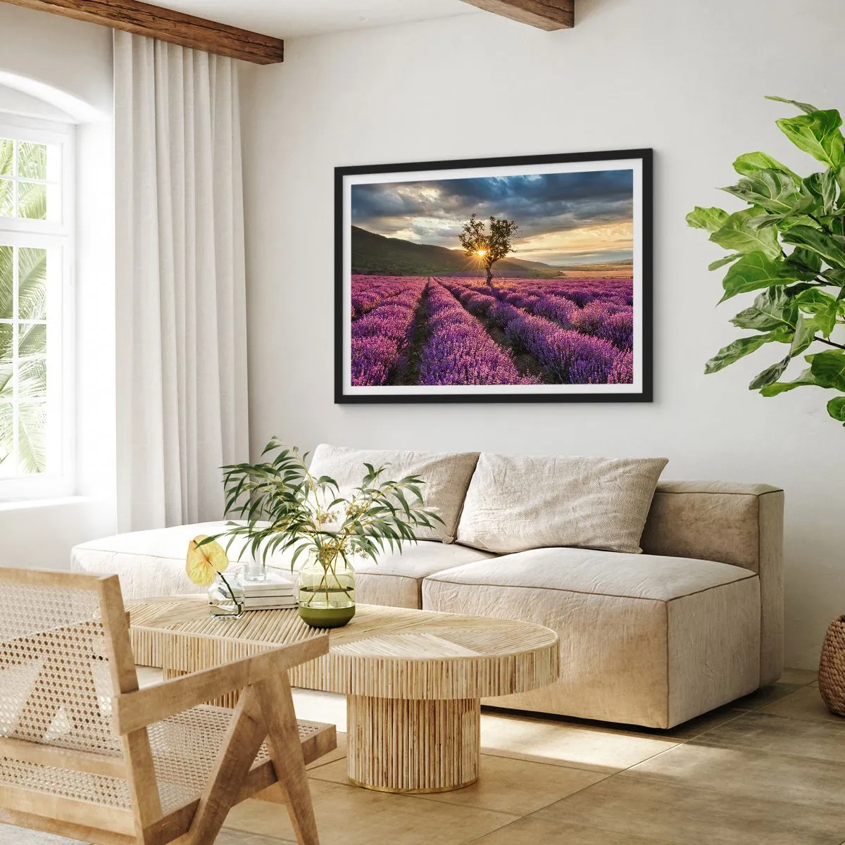 Plagát v čiernom ráme - Aróma vo fialovej - 50x40 cm