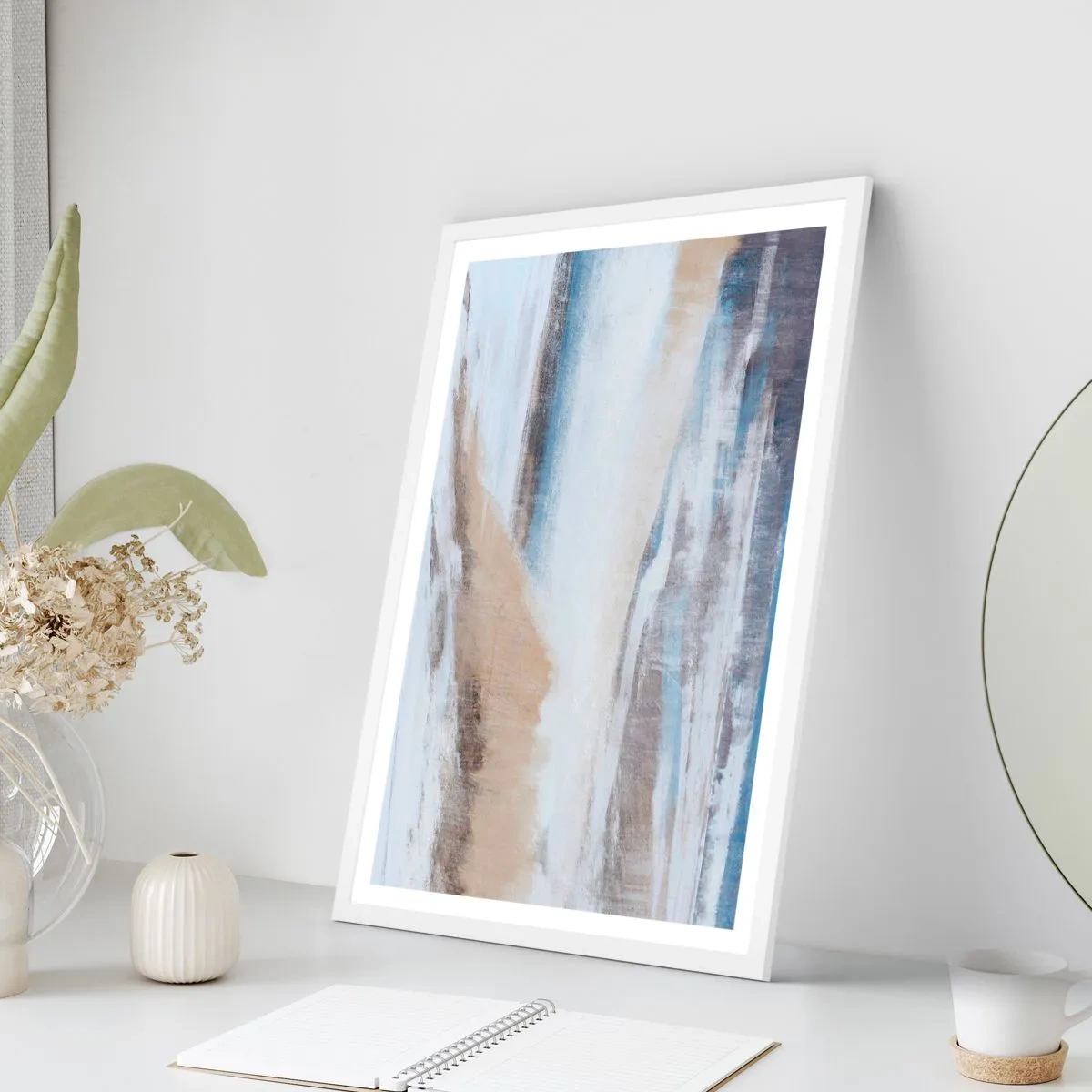 Plagát v bielom ráme - Zimná kompozícia - 70x100 cm