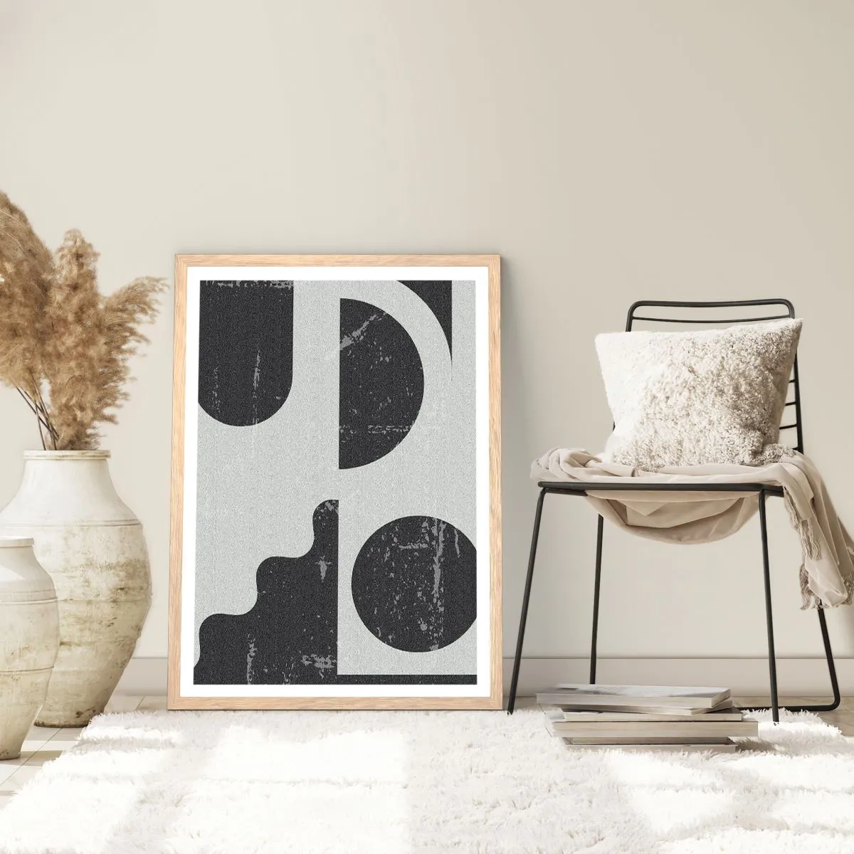 Plagát v ráme zo svetlého duba - Kompozícia nad a pod - 30x40 cm