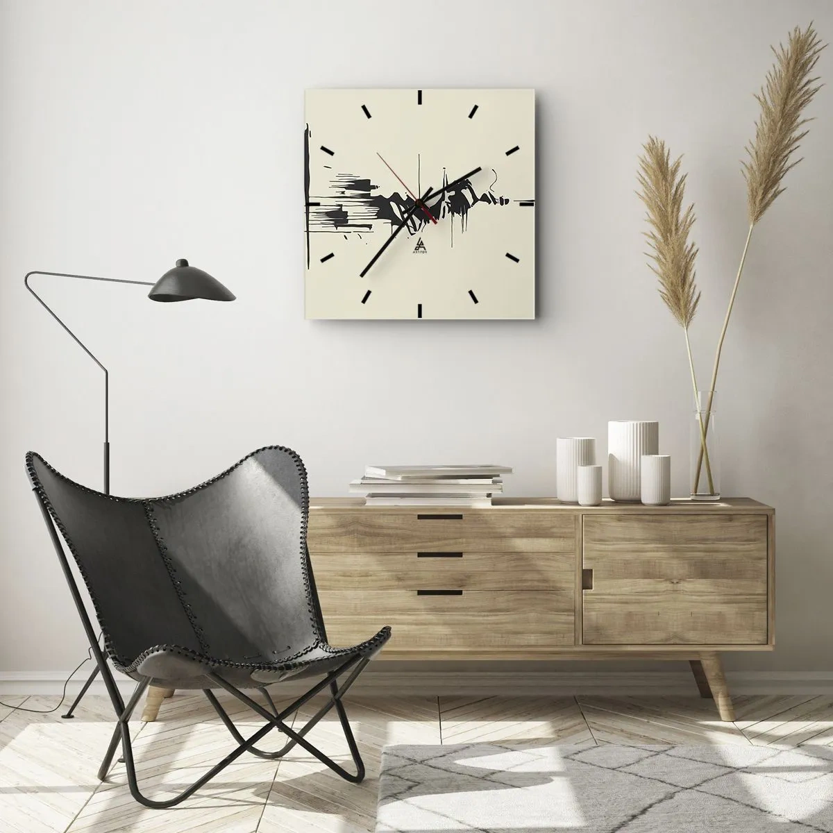 Nástenné hodiny - Rýchla abstrakcia - 40x40 cm