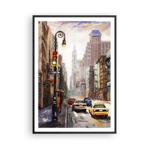 Plagát v čiernom ráme - New York – farebný aj v daždi - 70x100 cm