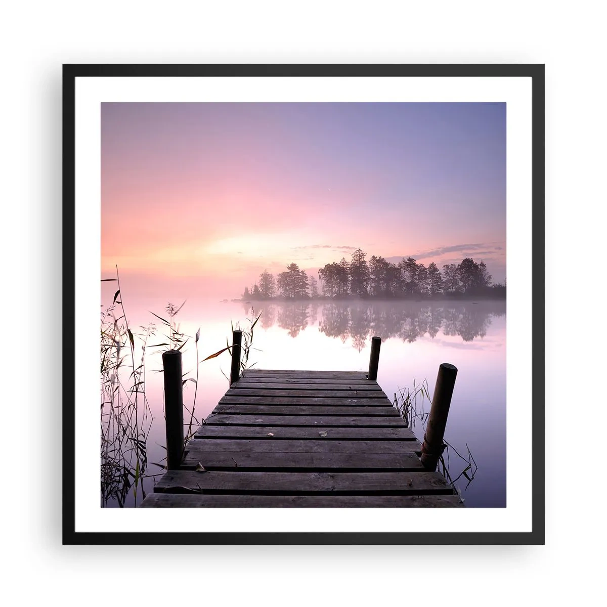 Plagát v čiernom ráme - Z ľaliovej hmly… - 60x60 cm