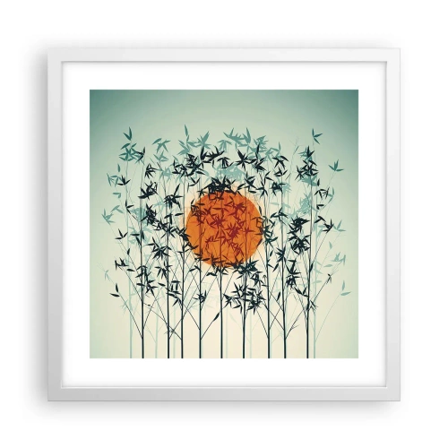 Plagát v bielom ráme - Japonské slnko - 40x40 cm
