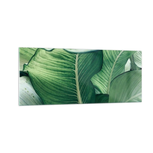 Obraz na skle - Intenzívne zelený život - 100x40 cm