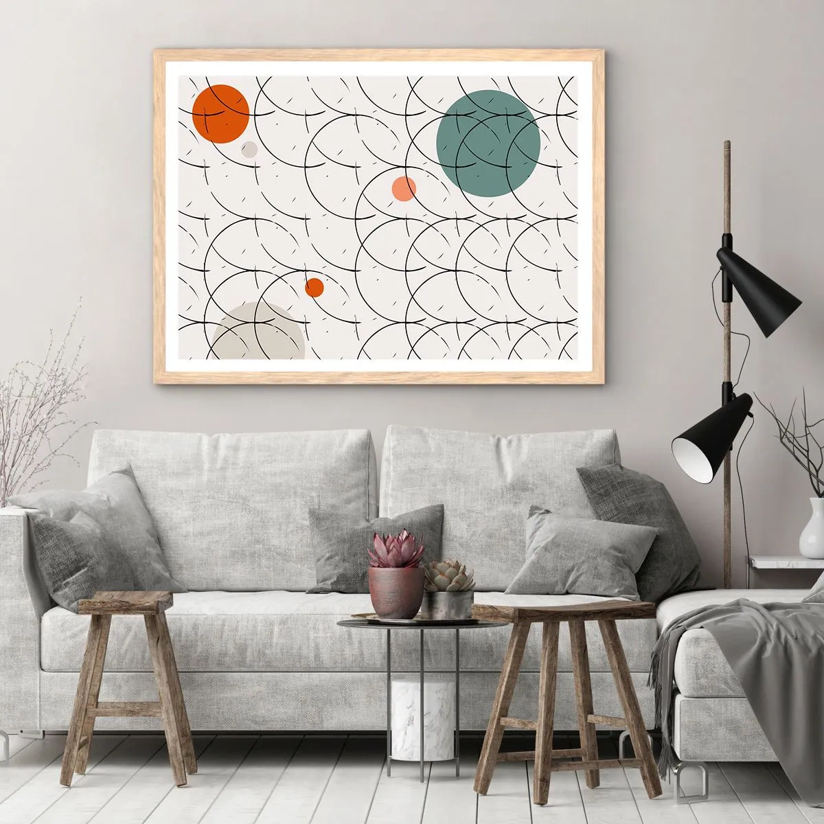 Plagát v ráme zo svetlého duba - V duchu pop-artu - 100x70 cm