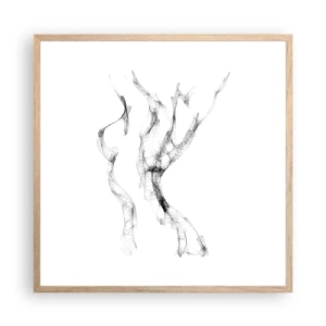 Plagát v ráme zo svetlého duba - Krásna a silná - 60x60 cm