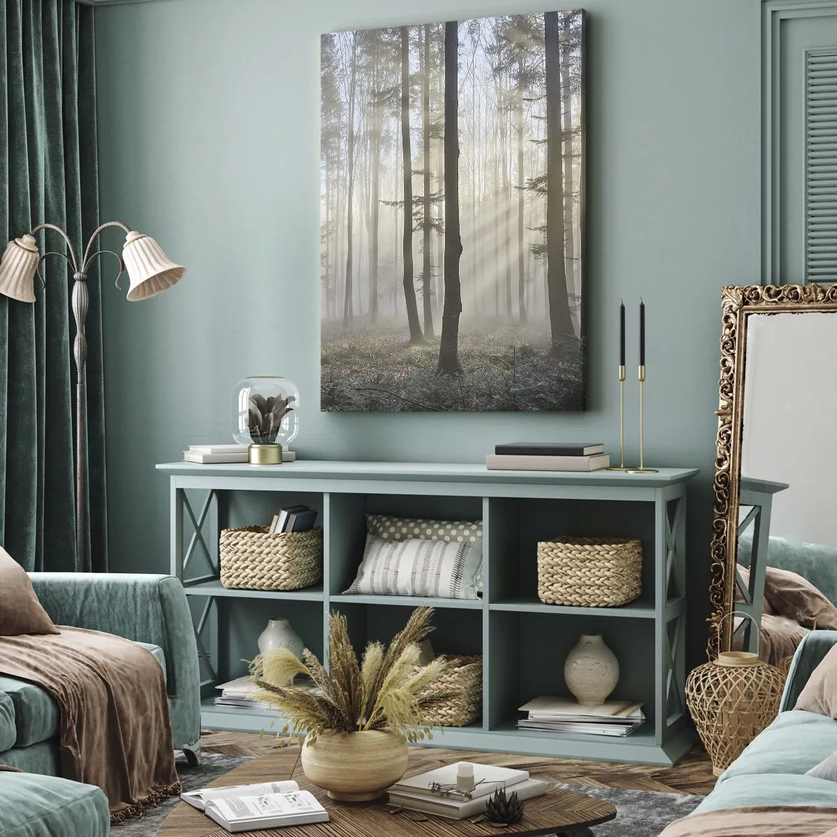 Obraz na plátne - Hmla sa tiež zobudila - 65x120 cm