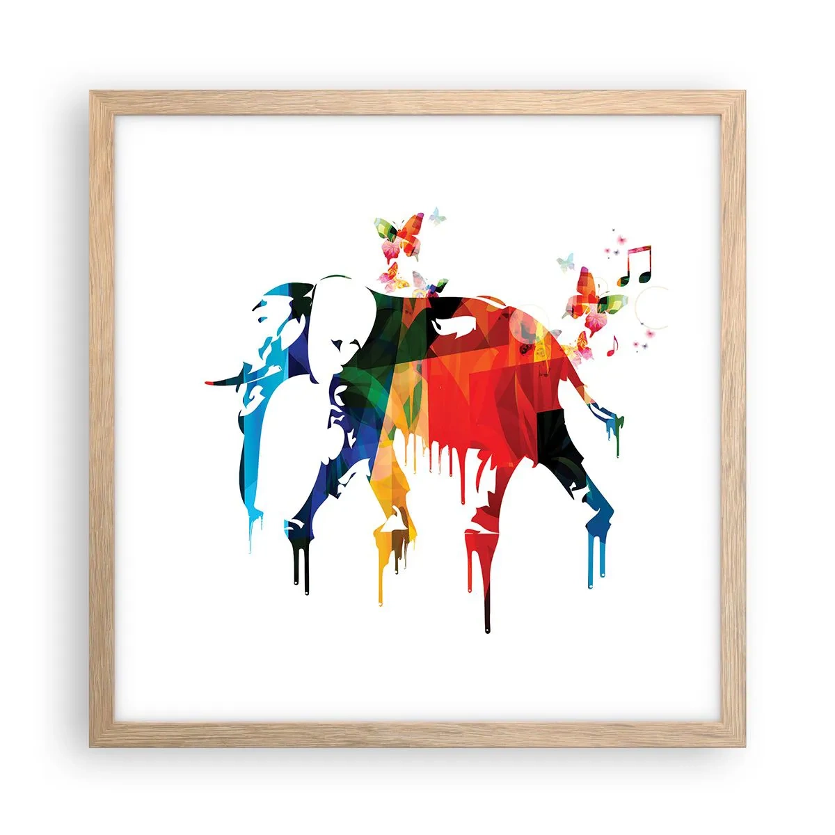 Plagát v ráme zo svetlého duba - Tancovať môže každý - 40x40 cm