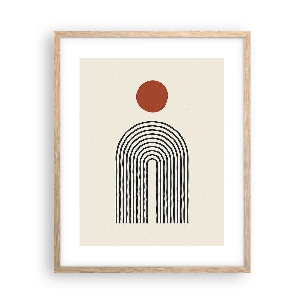 Plagát v ráme zo svetlého duba - Magnetizmus tvarov a farieb - 40x50 cm