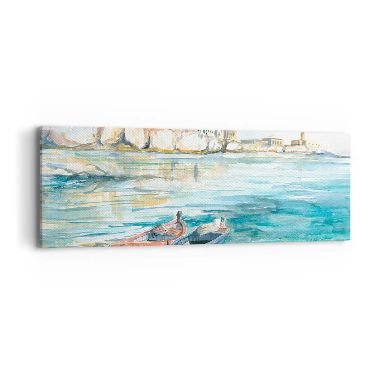 Obraz na plátne - Krajina v modrej - 90x30 cm