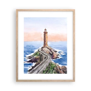 Plagát v ráme zo svetlého duba - Tvárou v tvár moru - 40x50 cm