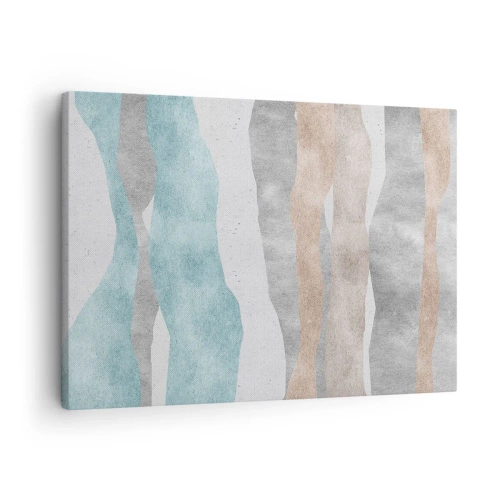 Obraz na plátne - Abstraktné pruhy v pastelových odtieňoch - 70x50cm - Štúdia blízkosti - Moderná nástenná dekorácia do obývacej izby a spálne ARTTOR
