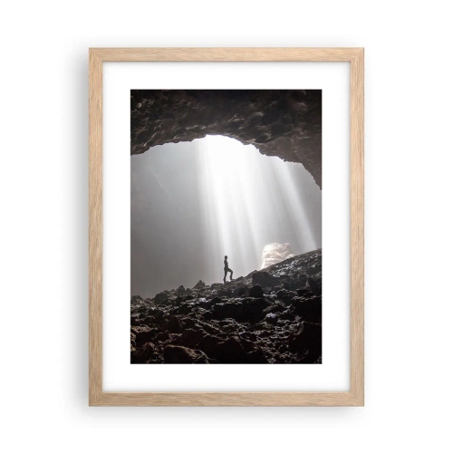 Plagát v ráme zo svetlého duba - Svetelná jaskyňa - 30x40 cm
