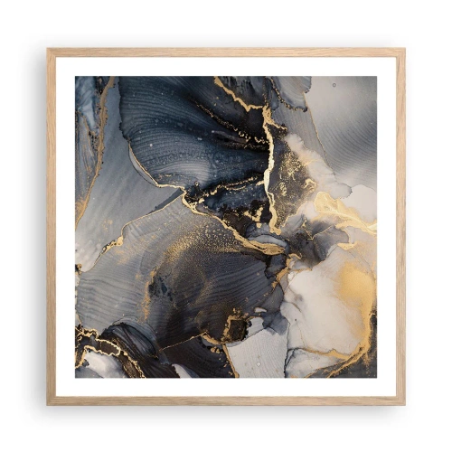 Plagát v ráme zo svetlého duba - Život kameňa - 60x60 cm