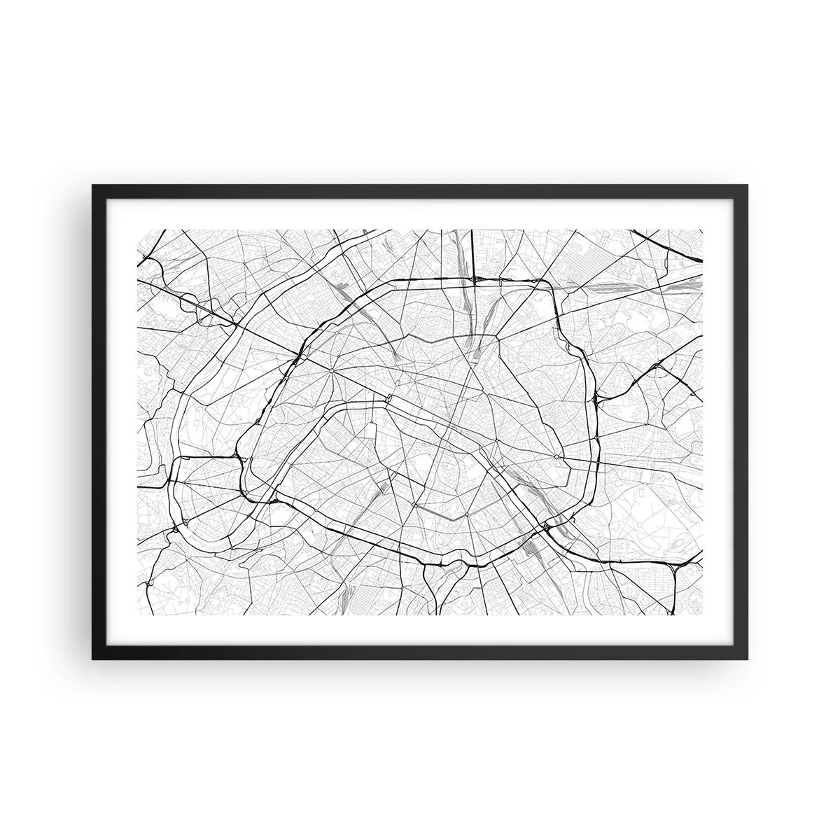 Plagát v čiernom ráme - Kvet Paríža - 70x50 cm