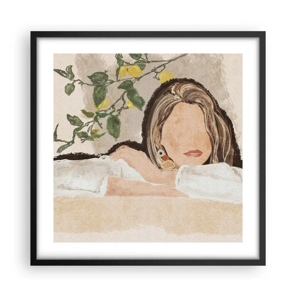 Plagát v čiernom ráme - Kráska z juhu - 50x50 cm
