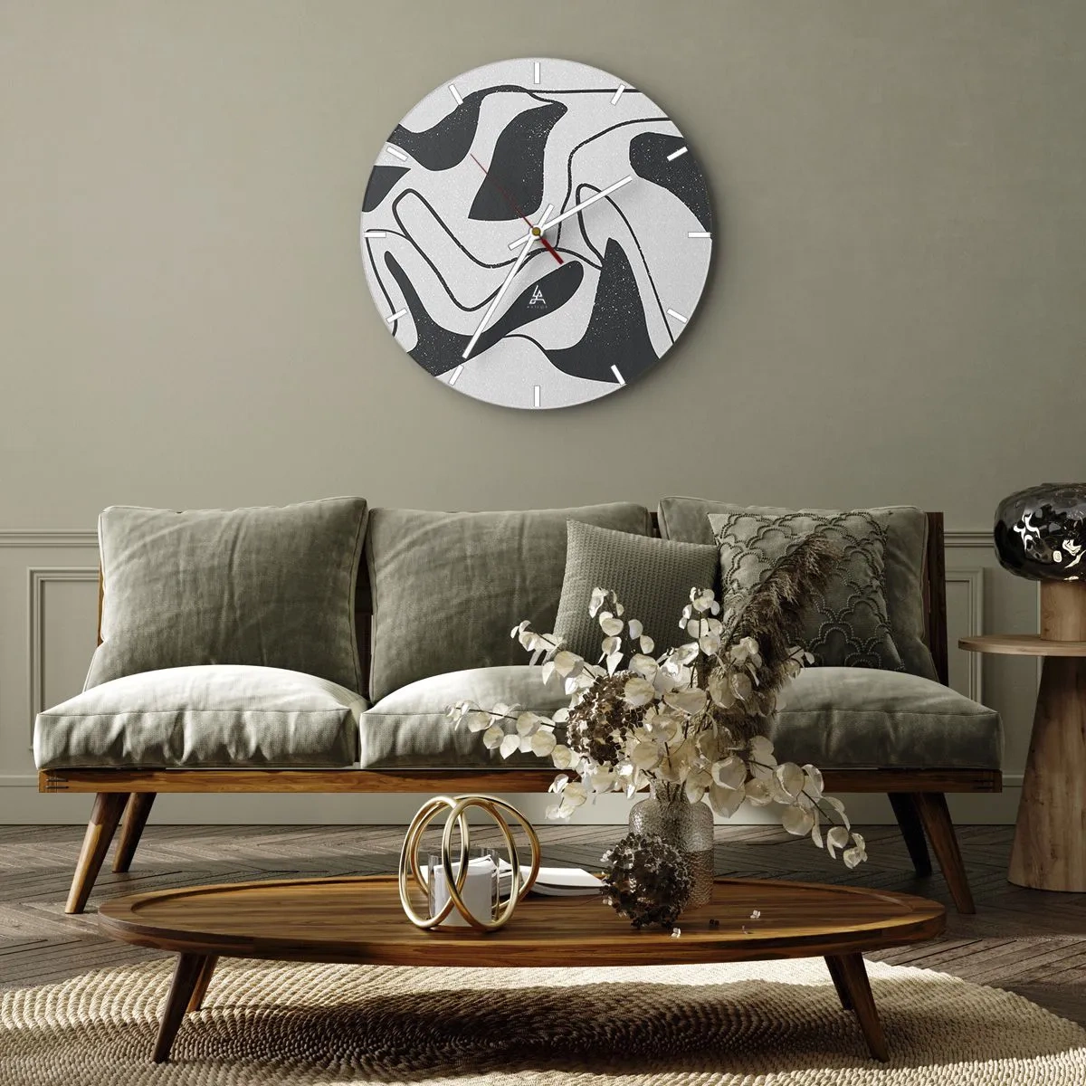 Nástenné hodiny - Abstraktná hra v labyrinte - 30x30 cm