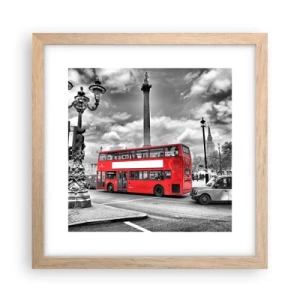 Plagát v ráme zo svetlého duba - Skutočný krvný obeh mesta - 30x30 cm