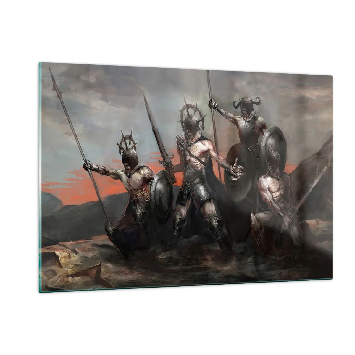 Obraz na skle - So štítom alebo na štíte - 120x80 cm