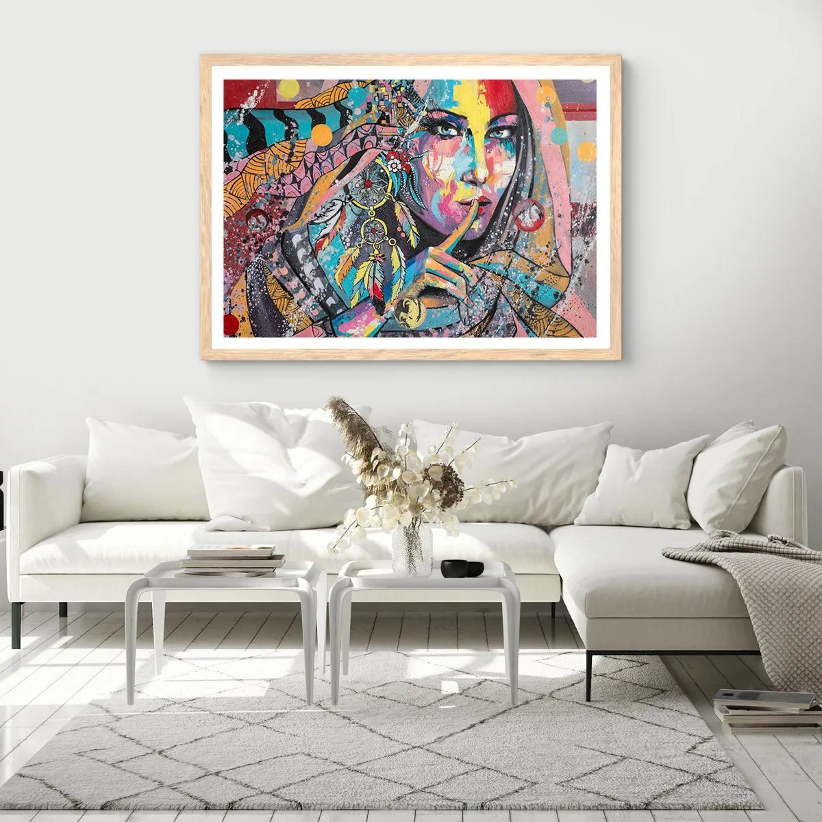 Plagát v ráme zo svetlého duba - Mlč, než pochopíš - 40x30 cm