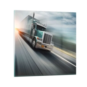 Obraz na skle - Americký obor v rýchlosti - 60x60 cm