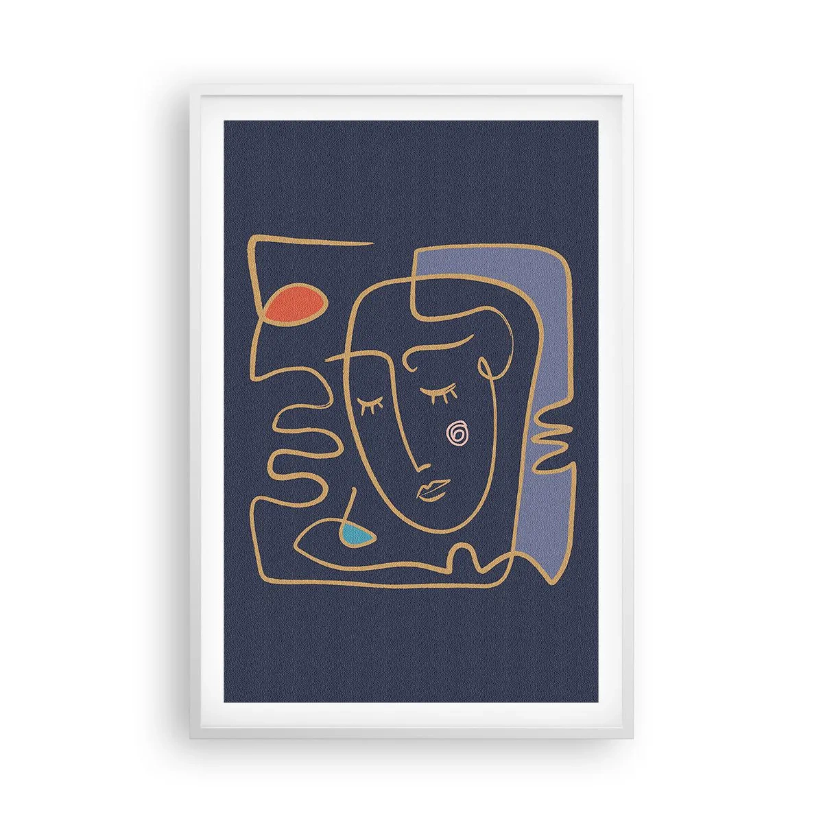 Plagát v bielom ráme - V zádumčivosti - 61x91 cm