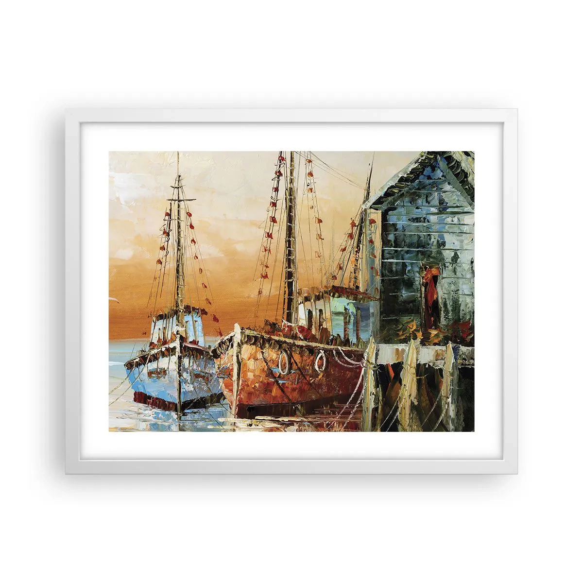 Plagát v bielom ráme - Pokojný návrat - 50x40 cm