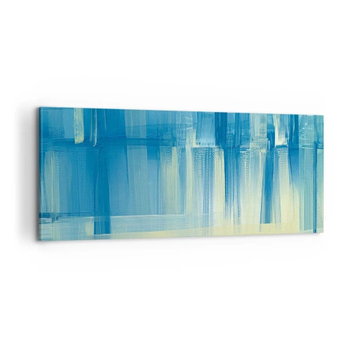 Obraz na plátne - Kompozícia v tyrkyse - 100x40 cm