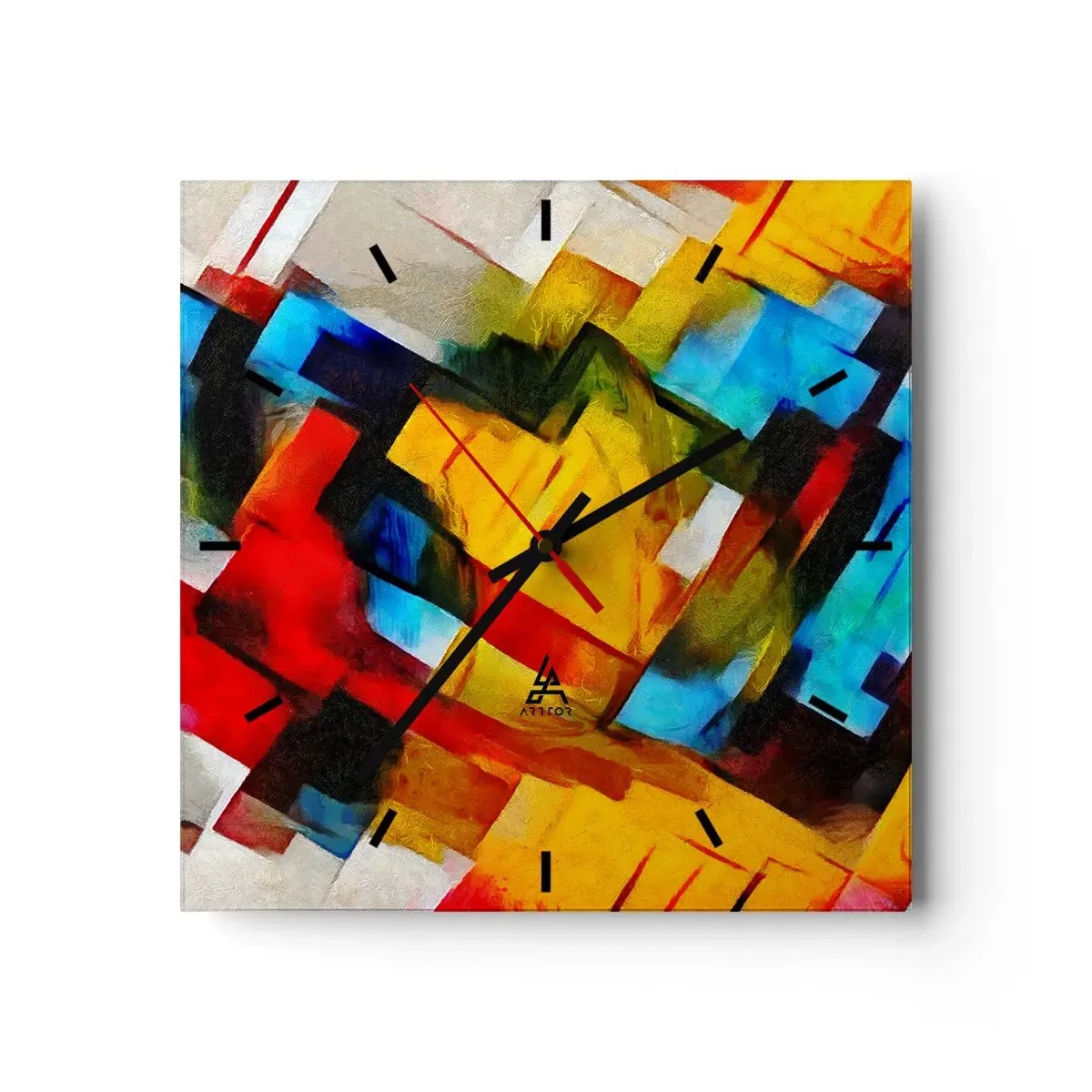 Nástenné hodiny - Viacfarebný mix - 30x30 cm