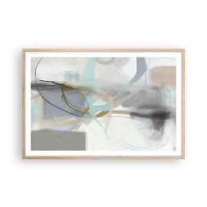 Plagát v ráme zo svetlého duba - Hmlistá abstrakcia - 91x61 cm