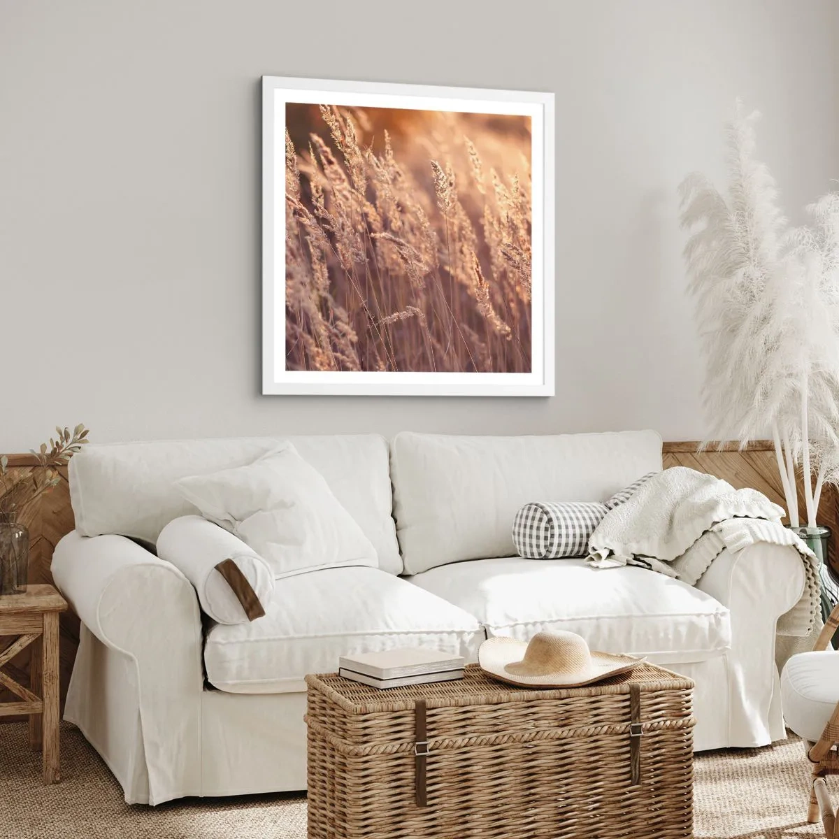 Plagát v bielom ráme - Pripravení privítať jeseň - 60x60 cm