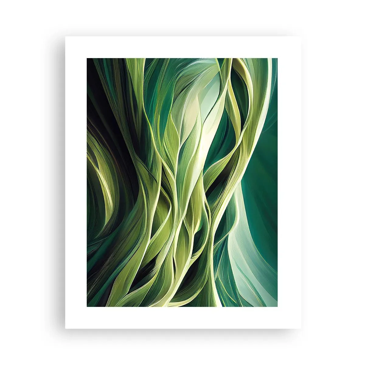 Plagát - Abstraktná hra na zelenú - 40x50 cm