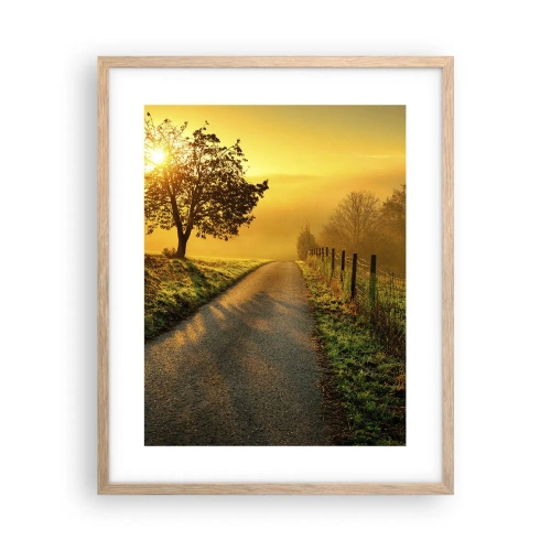Plagát v ráme zo svetlého duba - Medové popoludnie - 40x50 cm