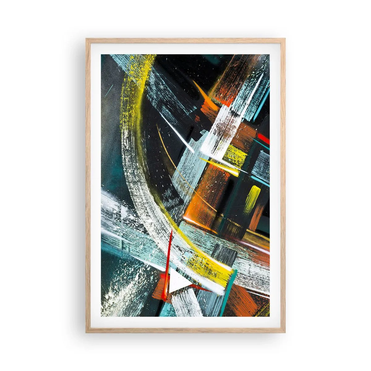 Plagát v ráme zo svetlého duba - Energia pohybu - 61x91 cm