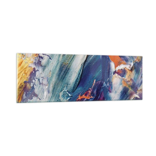 Obraz na skle - Chaos farieb - 90x30 cm