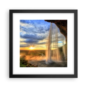 Plagát v čiernom ráme - Svet za závojom kvapiek  - 30x30 cm