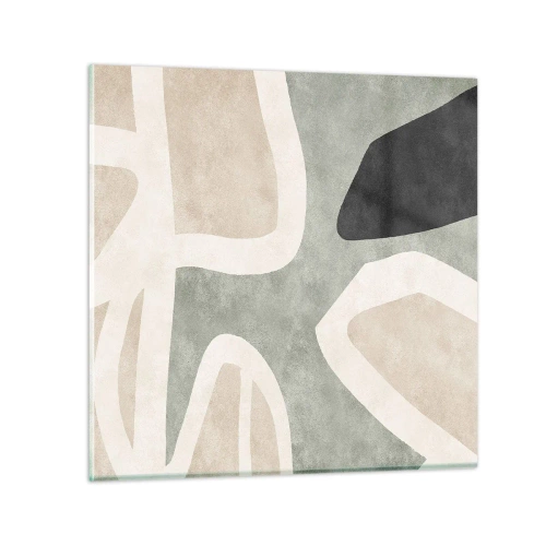 Obraz na skle - Kompozícia s čiernym motívom - 40x40 cm