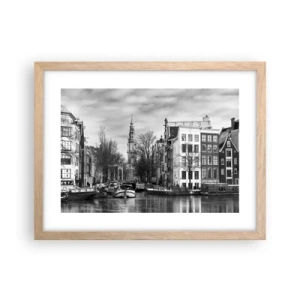 Plagát v ráme zo svetlého duba - Amsterdamské vibrácie - 40x30 cm